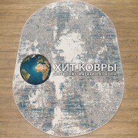 Российский ковер Лакшери 27704-23618 Серый-голубой овал